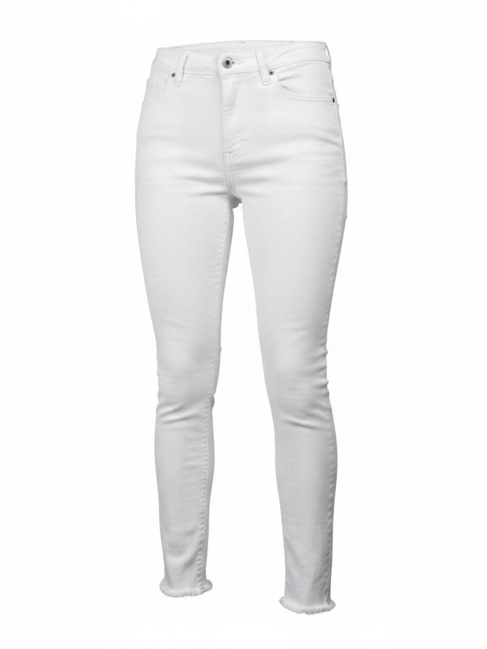 NWT KanCan High Rise Ankle Skinny Jeans White Size 9/28 Raw Hem Stretch Denim